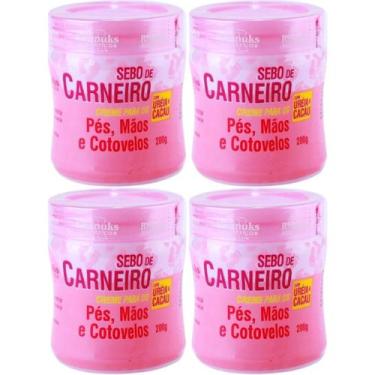 Imagem de 4 Creme Hidratante Pé Mãos Rachadura Sebo De Carneiro 200g - Rhenuks