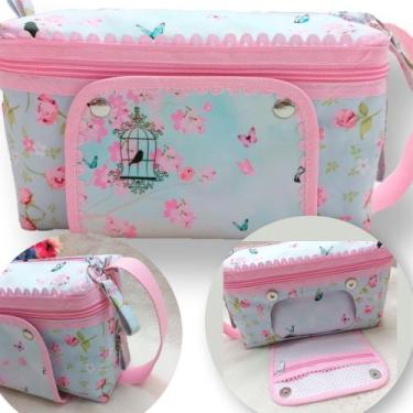 Imagem de Bolsa Necessaire Porta Fraldas e Lenço Umedecido para Higiene do Bebê 