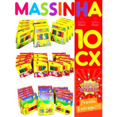 Imagem de 10 Cxs De Massinha De Modelar Para Kit Festa Infantil Aniversario Lemb
