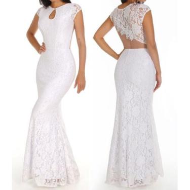 Imagem de Vestido Longo Casamento Noiva De Renda Pre Wedding - AUGUI Noiva, G, B