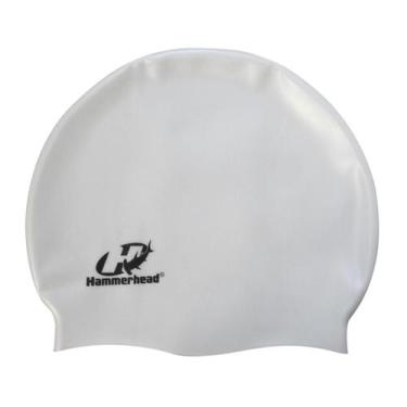 Imagem de Touca De Natação Silicone Adulto Lisa Hammerhead, Branco