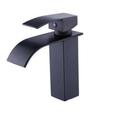 Imagem de Monocomando lavatório de mesa cascata bica baixa black matte - Hera
