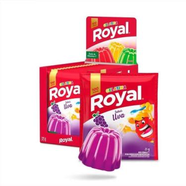 Imagem de Gelatina em Pó Royal Uva 25g Display com 15 Unidades