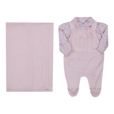 Imagem de Saída Maternidade Bebê Menina 3Pçs Malha Tricô Paraiso 16151-Feminino