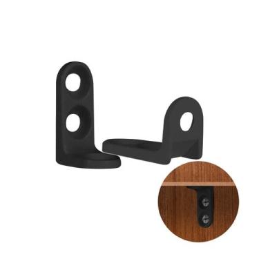 Imagem de Cantoneira Cadeirinha Aliviada de 3 Furos Preta 13 X 22,5 Mm 100 Un Mk