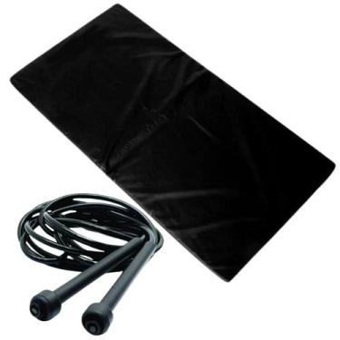 Imagem de Kit Corda De Pular Regulável + Colchonete Espuma 20mm Para Academia Ex