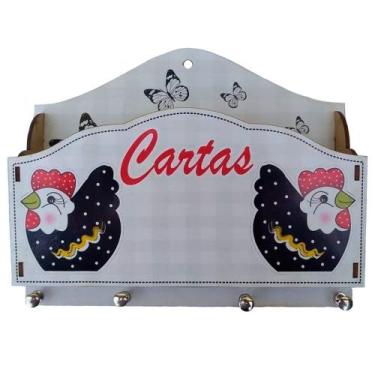 Imagem de Porta Cartas com Porta Chaves Chaveiro Decor - Galinha Caipira - Retro