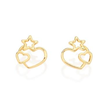 Imagem de Brinco pequeno banhado a ouro 18k/526801 - Rommanel, Dourado, p