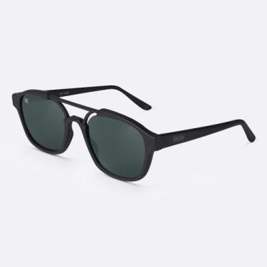 Imagem de Óculos de Sol HUPI Berlin Preto Fosco com Lente Verde, Preto, Verde, E