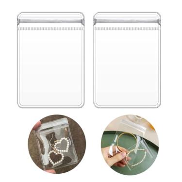 Imagem de YYaaloa 100 bolsas de joias transparentes grossas com zíper, 5 x 7 cm, mini saquinhos de PVC autovedantes, anéis de joias transparentes, brincos, bolsa de armazenamento, bolsas com zíper (transparente