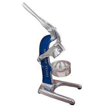 Imagem de Espremedor de suco de laranja, cítrico, mexicano, estilo vintage, bancada de cozinha, prensa de laranja e limonada, prensa de alumínio fundido antigo, grande (azul celeste)