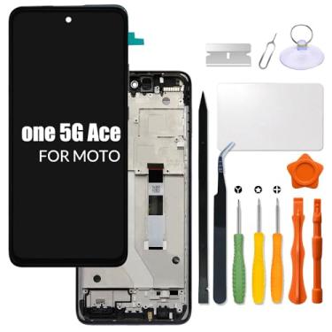 Imagem de Substituição para tela LCD Motorola Moto One 5G Ace com moldura para Moto ONE 5G UW Ace XT2113-2 Montagem digitalizador de tela sensível ao toque com kit de reparo (não para ONE 5G, ONE 5G UW)