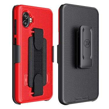 Imagem de Wireless ProTech Capa compatível com Samsung Galaxy XCover6 Pro (SM-G736), combo de capa e clipe de cinto com alça de mão e protetor de tela (vermelha)