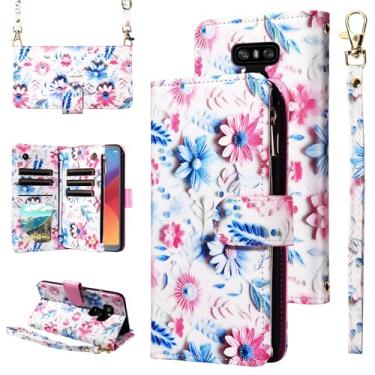 Imagem de Furill Capa carteira para LG G6 com alça de pulso alça de ombro transversal bolsa de couro flor com zíper suporte para cartão de crédito capa para telefone LGG6 ThinQ LG6 Thin Q G 6 Plus G6+ 6G VS988