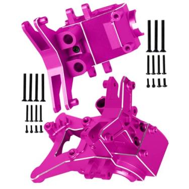 Imagem de hopsupRC RC Aluminum Front Rear Upper Gearbox Covers & Shock Tower Upgrades Part for 1/10 Big Rock/Granite/Senton 3S BLX 4WD,1/8 Typhon 3S BLX 4WD 4X4,(ARAC4400),Pink
