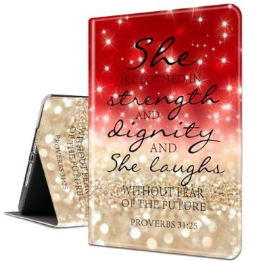 Imagem de Capa para Samsung Galaxy Tab S6 Lite 10,4 polegadas 2022/2020 modelo (SM-P610/P613/P615/P619), capa inteligente de couro PU com suporte e hibernação automática - Provérbios com citação de glitter
