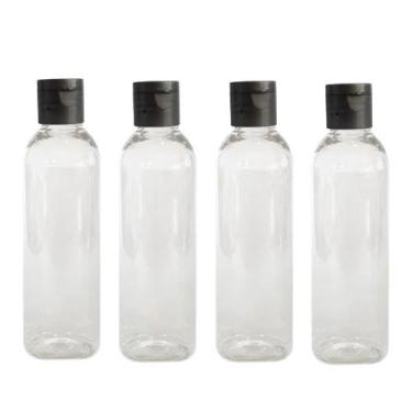 Imagem de Kit 4 Frascos Viagem Shampoo Creme Sabonete 100ml Com Tampa Fliptop - 