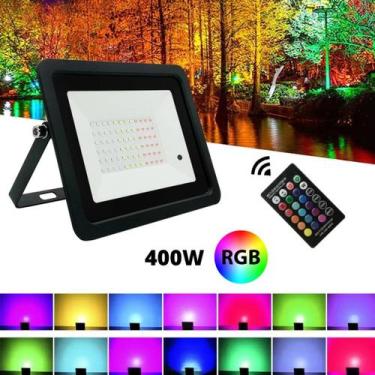 Imagem de Refletor 400W LED SMD Slim Mini Holofote RGB Colorido IP67 Bivolt - LE