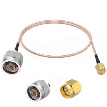 Imagem de Cabo adaptador coaxial SDTC Tech N macho para SMA macho RF cabo extensor de antena coaxial conector Wi-Fi RG316 jumper (20 polegadas/50 cm)