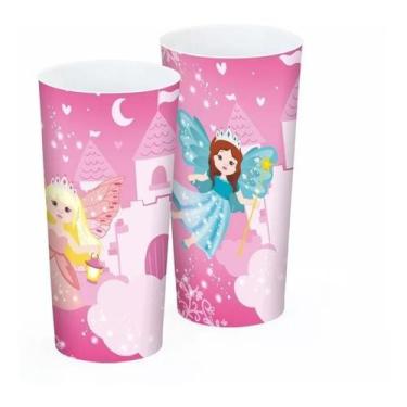 Imagem de Kit 6 Copo Plástico 350ml Infantil Tema Lembrancinha Enfeite - Revenda