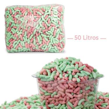 Imagem de 50 Litros De Flocos Proteção Biodegradável Rosa e Verde - EC