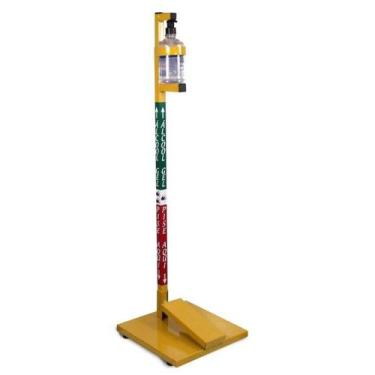 Imagem de Suporte em AÇO para Álcool Gel com Pedal AMARELO - Cab Quality