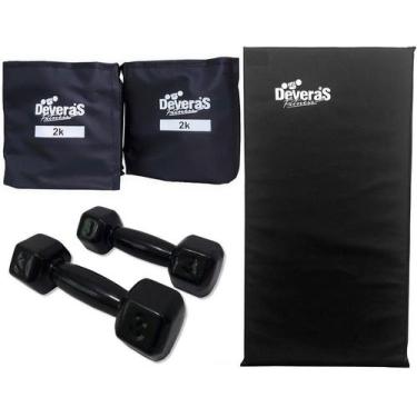 Imagem de kit musculação pesos academia colchonete academia tornozeleira peso 2 