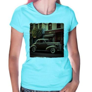 Imagem de Baby Look Carro antigo na cidade - Foca na Moda, Azul claro, M