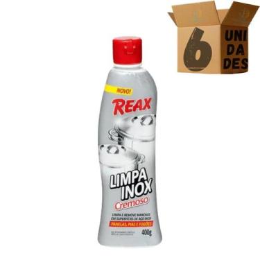 Imagem de Kit 6 Limpador Reax Limpa Inox Cremoso Em Frasco 400 G