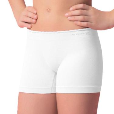 Imagem de Calcinha Boxer Selene Sem Costura Infantil - Branco, Branco, 12
