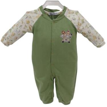 Imagem de Macacão Bebê Menino Luxo Zafielo Pettenati Safari Ref 533, Verde, M ( 