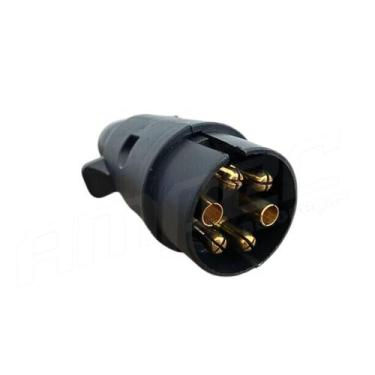 Imagem de Tomada Engate Redonda 6 Polos Macho Preto 12/24V - EDN