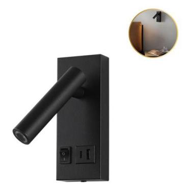 Imagem de Kit 2 Arandela Led De Cabeceira 2w P/ Leitura Com Usb E Usbc - CTB, Bi