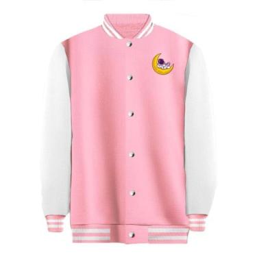 Imagem de Jaqueta Colegial Moletom Masculina Feminina Lua Astronauta sem Bolso -