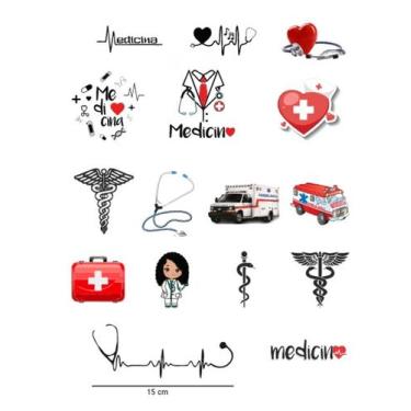Imagem de 16 PÇS Adesivo de Vinil de Medicina - Médicos - Vida - PGG Impressão D