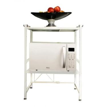 Imagem de Rack Para Microondas Com 2 Prateleiras, Cor Branca - Whl-002 - Strom