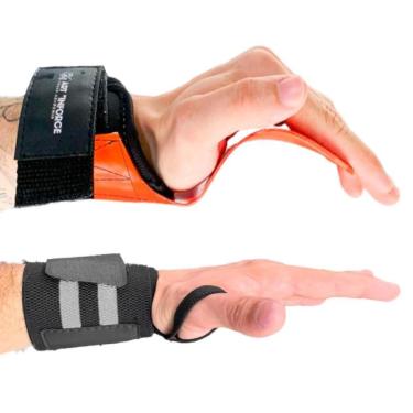 Imagem de Kit Luva Grip + Munhequeira Treinos Academia Pegada Firme Muculação Treinos Funcional-Unissex