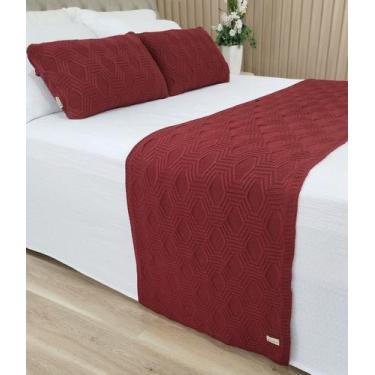 Imagem de Manta Peseira Tricot Cama King 260x60cm +2 Capa de Almofada N1 - USUFR