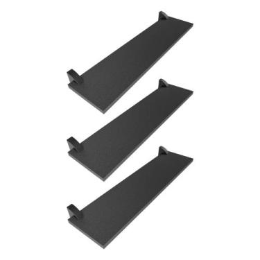 Imagem de Kit 3 Prateleiras MDF Preto Multiuso com Suporte Bico Tucano 60x20 - D
