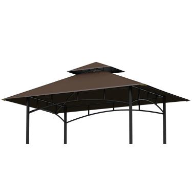 Imagem de OIPUNSHLE Parte superior do dossel de substituição para gazebo para churrasqueira, 1,5 m x 2,3 m, teto de substituição de camada dupla, cobertura de abrigo de churrasqueira, adequado para gazebo