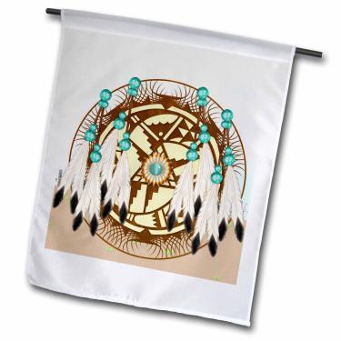 Imagem de 3dRose fl_108087_1" Bandeira de jardim de arte nativa americana designer One of A Kind, 30,5 x 45,7 cm