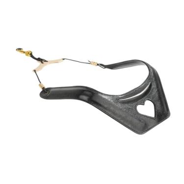 Imagem de Milageto Saxofone Alça de Ombro Saxofone Cinta Couro Do Plutônio Confortável Ajustável Sax Cinta Arnês para Tenor Saxofone Barítono, Preto