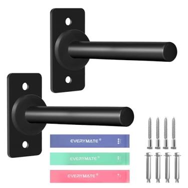 Imagem de EVERYMATE Suporte de placa de peso, suporte de parede para suporte de peso olímpico, organizador de academia em casa