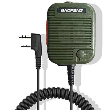 Imagem de BAOFENG Microfone de alto-falante tático UV-25 ajustável de mão para rádio amador GMRS 5RM BF-F8HP UV-5RH rádio GPS (verde)