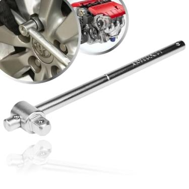 Imagem de Soquete Junta Universal Cabo Força T 1/2 Pol Encaixe Canhão Pito Cachimbo Aço CRV Resistente Prateado