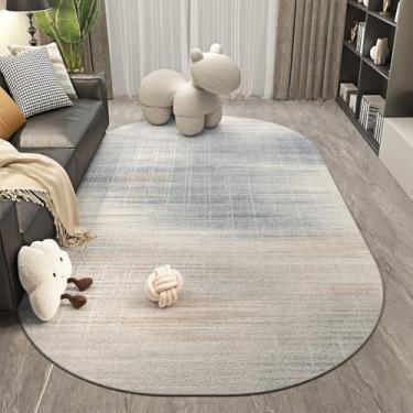 Imagem de Tapete cinza claro oval, arte moderna para sala de estar, tapetes decorativos, fácil de limpar, tapete decorativo para quarto, tapetes de varanda, YHT036,2,F,300x400CM