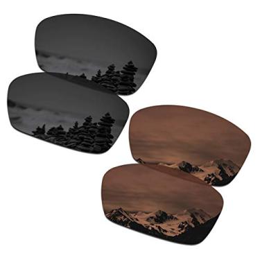 Imagem de SmartVLT Lentes de substituição masculinas pretas e âmbar marrom para óculos de sol Oakley Plaintiff Squared OO4063