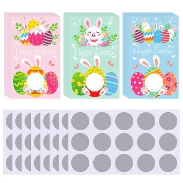 Imagem de INKNOTE 120 peças de cartões de jogos de raspar de Páscoa, 3 estilos, vales de presente em branco para negócios, para salão de beleza de cabelo, salão de beleza, spa, restaurante, cupom, cartões de