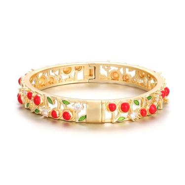 Imagem de Ethlyn Pulseiras coloridas folheadas a ouro para bebês, meninas, presentes de aniversário, Natal, presentes de aniversário para crianças, 4.6, Metal, Sem Pedra Preciosa