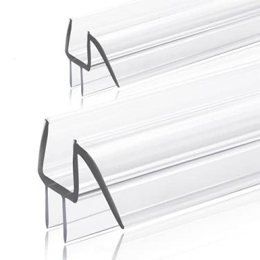 Imagem de GEZMR Pacote com 2 Tiras de Vedação para Porta de Chuveiro Ultra Transparente(5/16''x39'', Policarbonato) para Vedação de Porta de Chuveiro de Vidro Sem Moldura- para Evitar Vazame (5/16'' (8 Mm))